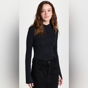 Pixie Market Ribbed Knit Wool-Blend Hoodie